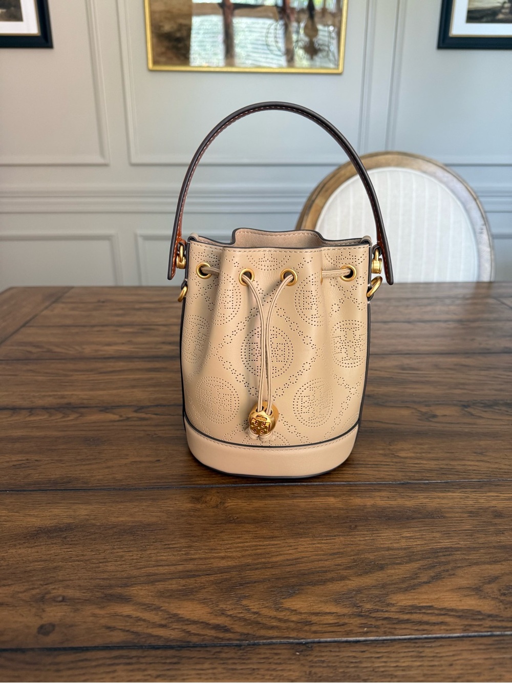 Tory Burch Leather Bucket Bag